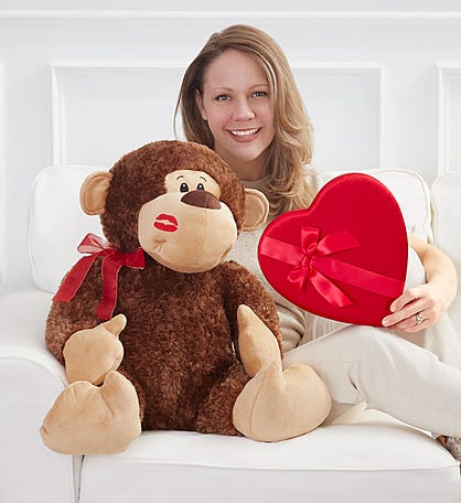 Monkey Love Plush with Chocolate